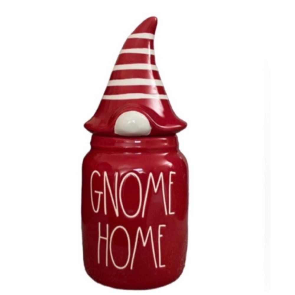 NEW Rae Dunn Gnome Home Red Baby Canister Christmas Red